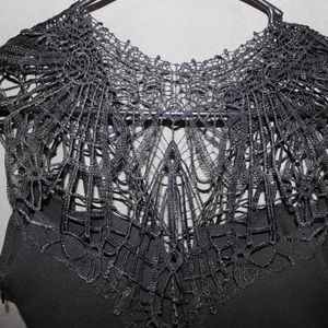 CHARLOTTE RUSSE BLACK LACED TOP FITTED DRESS